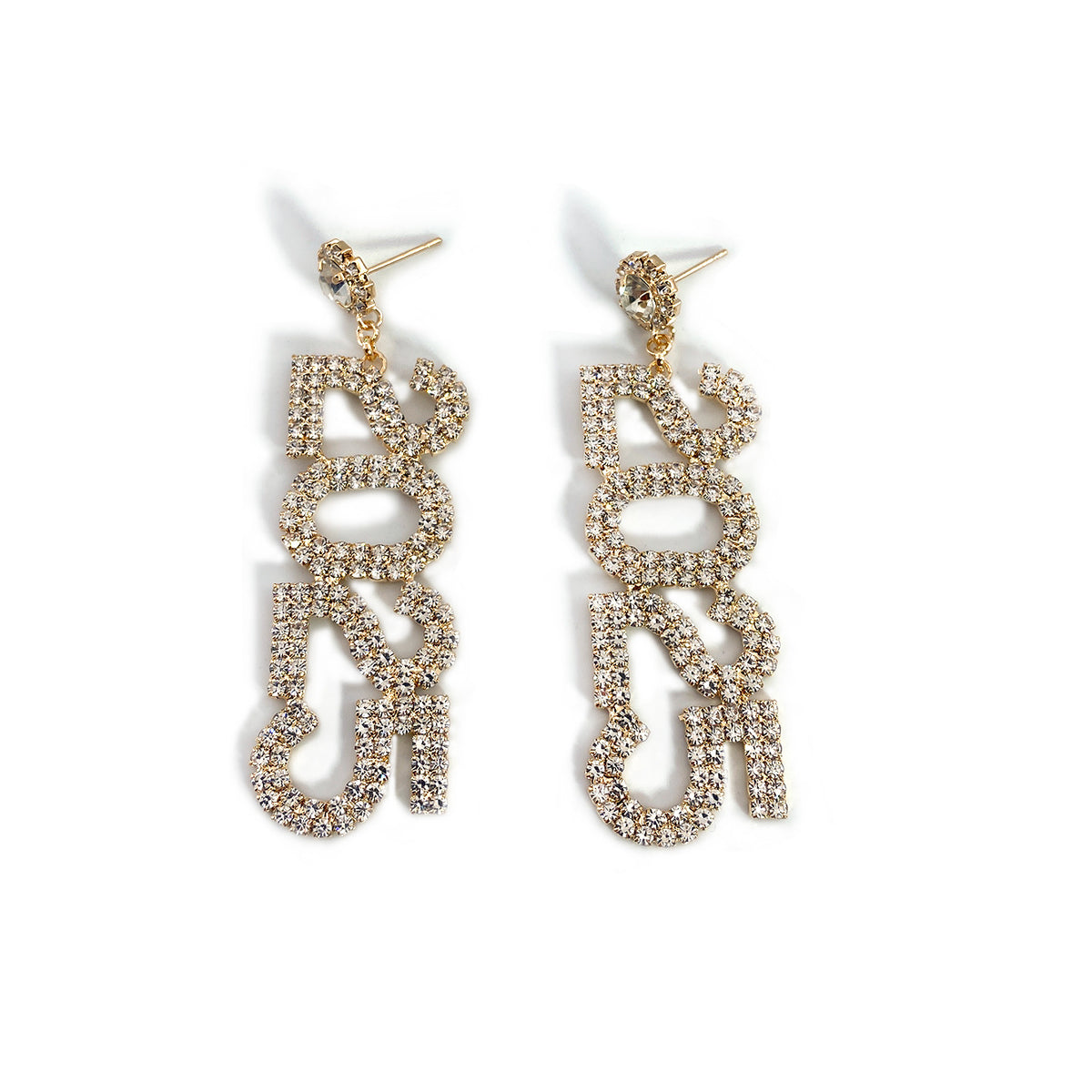 Popular digital 2025 earrings, elegant rhinestone digital earrings, full diamond long pendant earrings