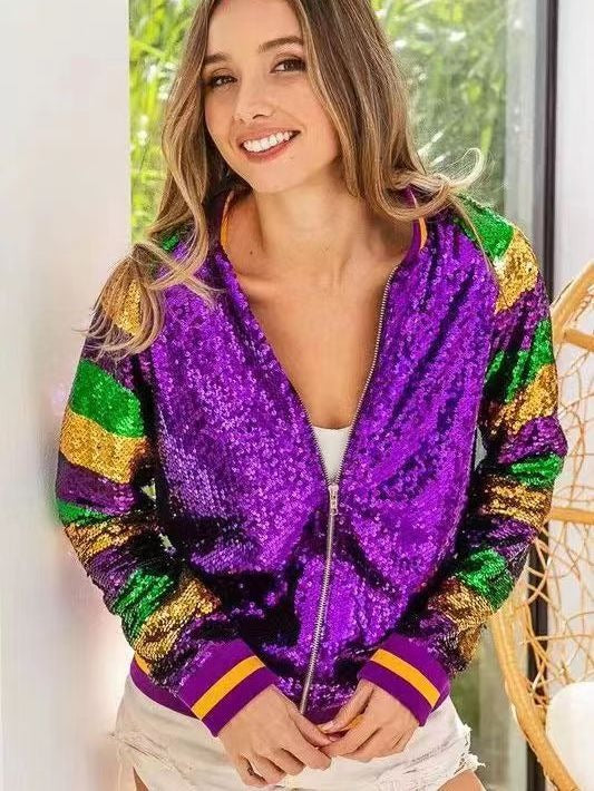Pearl baseball suit carnival jacket sequin jacket