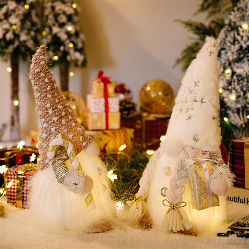 Weihnachts-Pailletten-Puppe ohne Gesicht mit Lichtern Rudolph-Puppe 