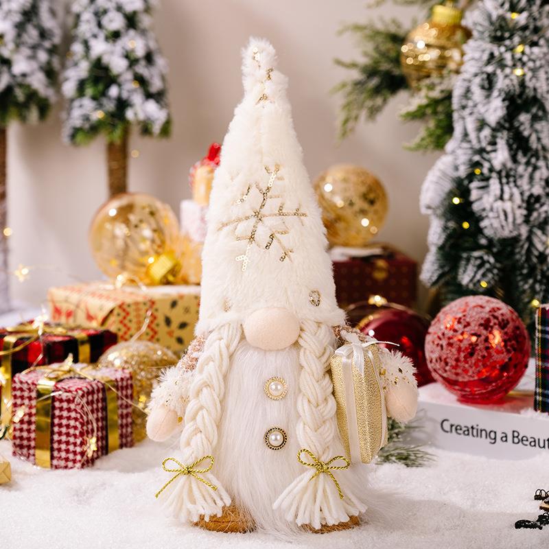 Weihnachts-Pailletten-Puppe ohne Gesicht mit Lichtern Rudolph-Puppe 