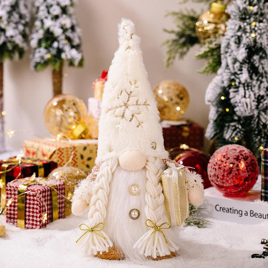 Weihnachts-Pailletten-Puppe ohne Gesicht mit Lichtern Rudolph-Puppe 