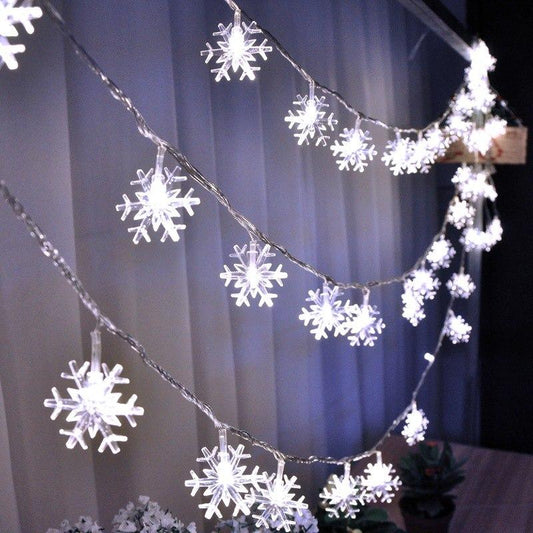 Weihnachten Schneeflocke Lichter Weihnachtsbaum Dekorationen