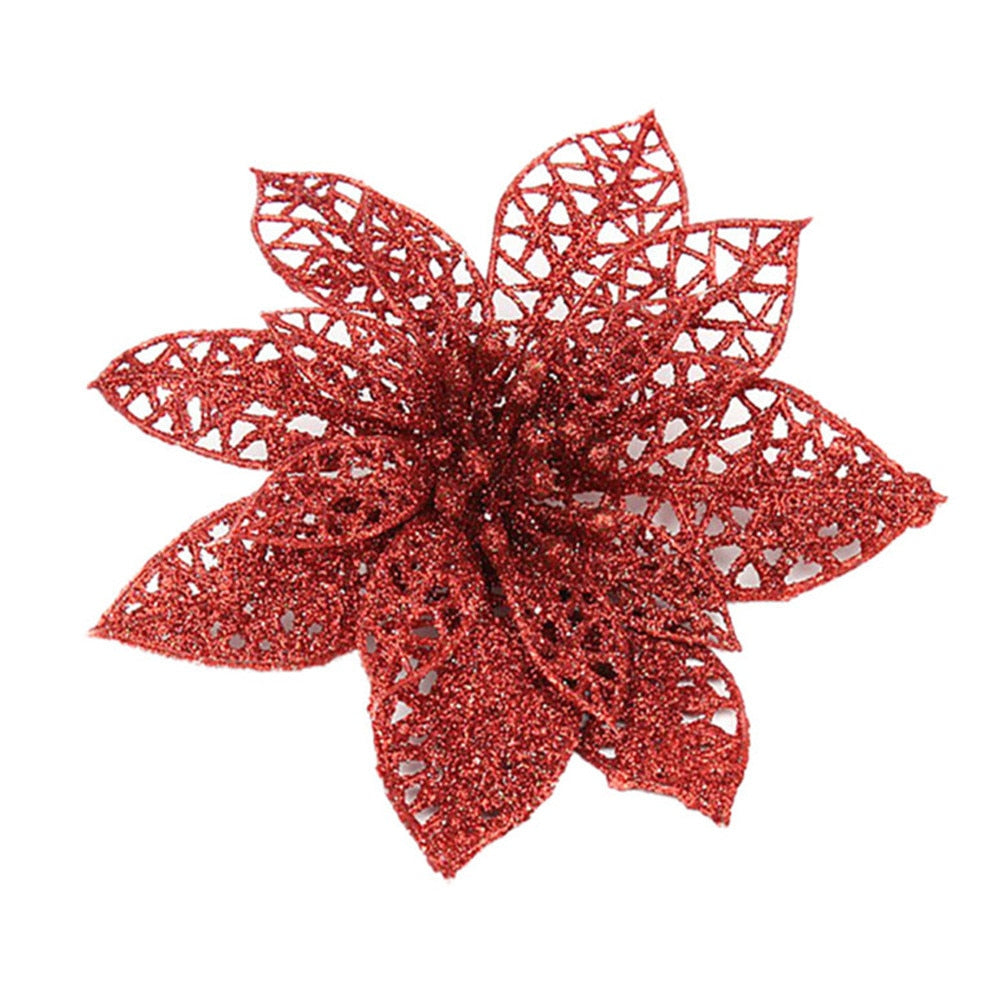 Weihnachtsbaum Weihnachtssimulation Blume Weihnachtsschmuck Baum Hängende Verzierung PVC Weihnachtsbaumschmuck für Zuhause S520 