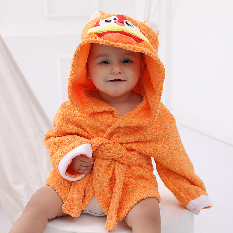 Kinder Strickjacke mit Kapuze Tier Bademantel Baby Home Kleidung Baumwolle Handtuch Material Baby saugfähiges Badetuch 