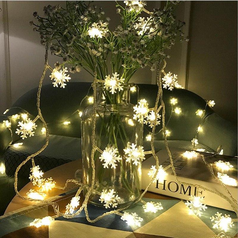 Weihnachten Schneeflocke Lichter Weihnachtsbaum Dekorationen