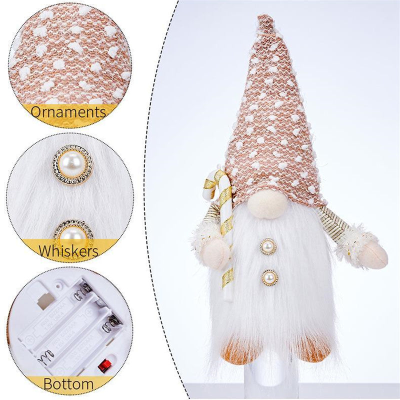 Weihnachts-Pailletten-Puppe ohne Gesicht mit Lichtern Rudolph-Puppe 