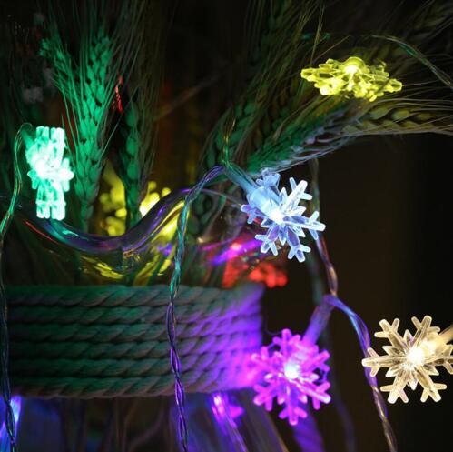 Weihnachten Schneeflocke Lichter Weihnachtsbaum Dekorationen