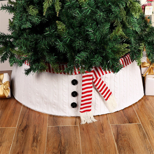 Weißes Weihnachtsshirt, Schal, Christbaumrock, Weihnachtsdeko, Christbaumfußband, Christbaumrock