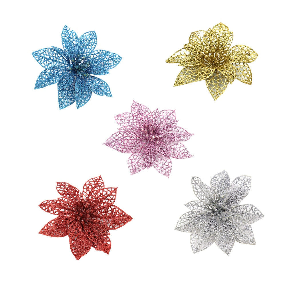 Weihnachtsbaum Weihnachtssimulation Blume Weihnachtsschmuck Baum Hängende Verzierung PVC Weihnachtsbaumschmuck für Zuhause S520 