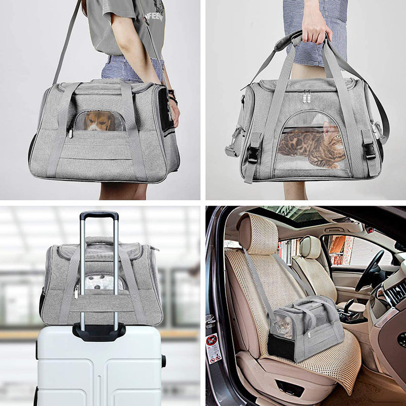 Haustiertasche, tragbarer Katzenrucksack, einfache und atmungsaktive Haustiertasche, Umhängetasche für Haustiere, Haustier-Autotasche