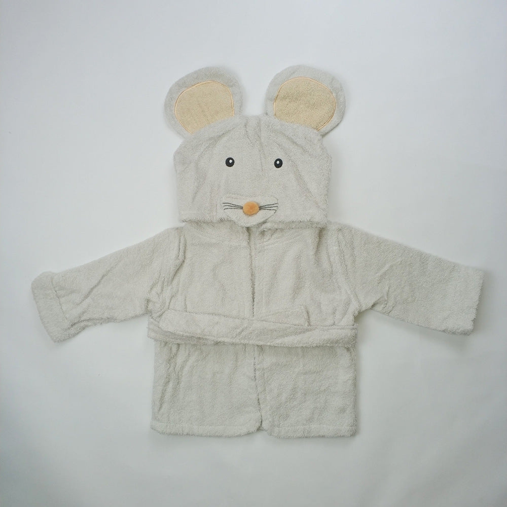 Kinder Strickjacke mit Kapuze Tier Bademantel Baby Home Kleidung Baumwolle Handtuch Material Baby saugfähiges Badetuch 