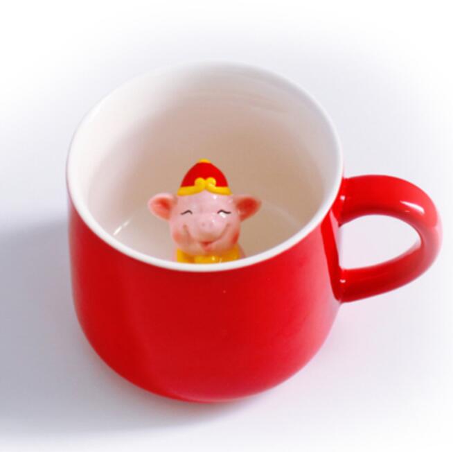 Weihnachtstasse, Kaffee-/Milch-/Frühstückstasse, Schneemann, Weihnachtsmann, Cartoon-Keramiktasse, 3D-Tier, Weihnachtsgeschenktasse für Freunde und Familie