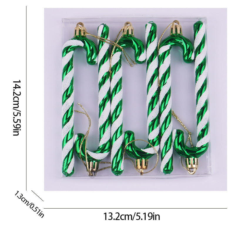 Christbaumschmuck, Weihnachtsschmuck, Weihnachtskugeln, 12 cm große Krücken 