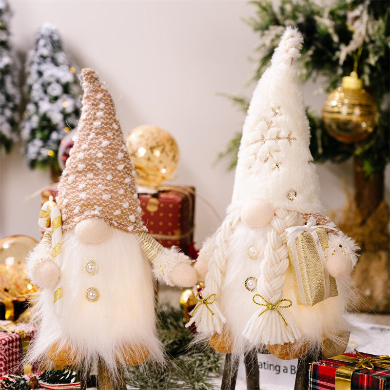 Weihnachts-Pailletten-Puppe ohne Gesicht mit Lichtern Rudolph-Puppe 