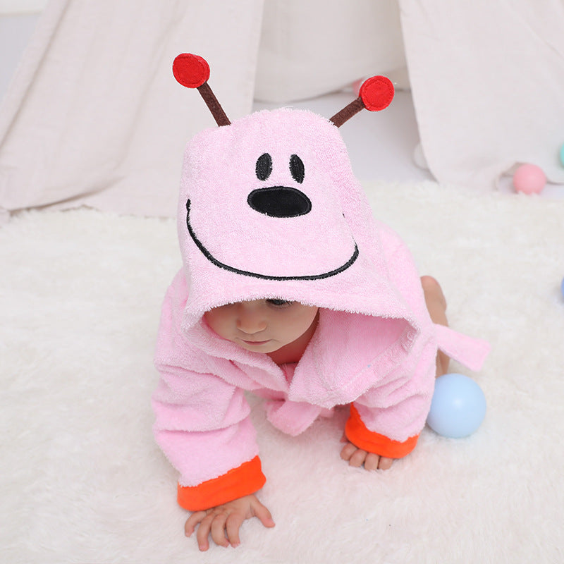 Kinder Strickjacke mit Kapuze Tier Bademantel Baby Home Kleidung Baumwolle Handtuch Material Baby saugfähiges Badetuch 