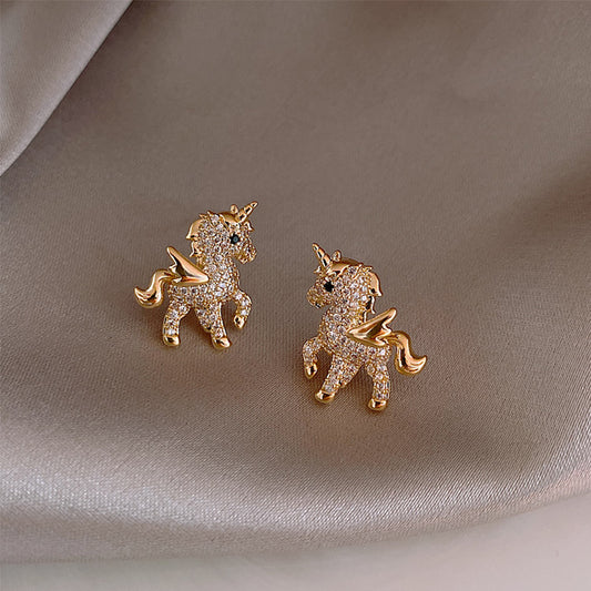 Needle Diamond Earrings Pony Fashion Earrings Personality Earrings Female