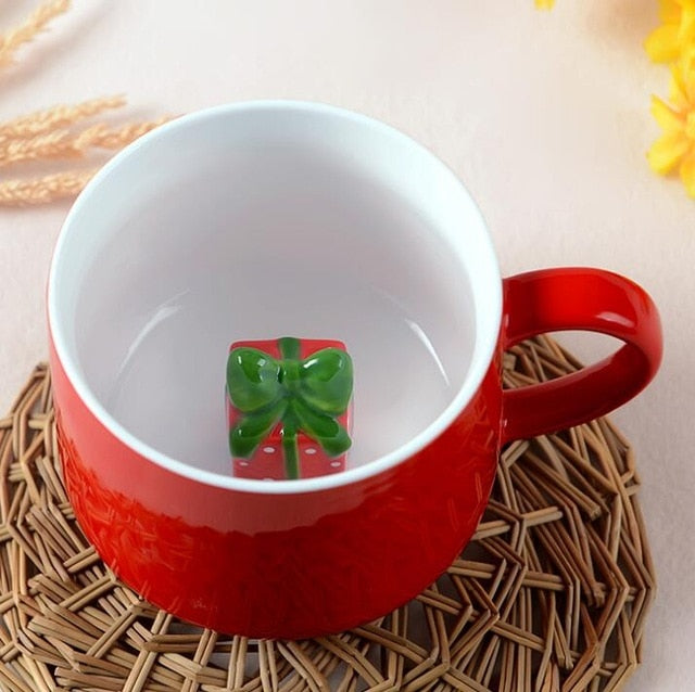 Weihnachtstasse, Kaffee-/Milch-/Frühstückstasse, Schneemann, Weihnachtsmann, Cartoon-Keramiktasse, 3D-Tier, Weihnachtsgeschenktasse für Freunde und Familie