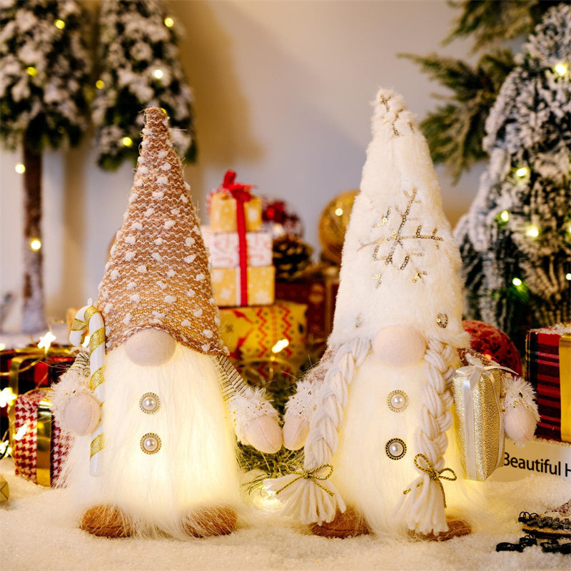Weihnachts-Pailletten-Puppe ohne Gesicht mit Lichtern Rudolph-Puppe 