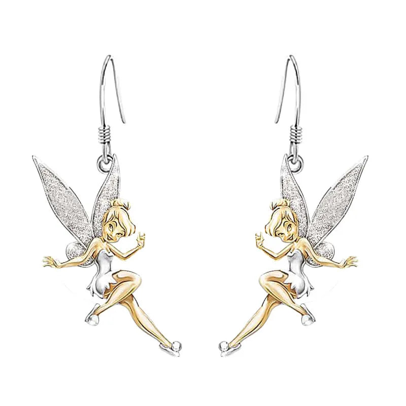 New Angel Fairy Drop Earrings Crystal Little Elf Dancer Dangle Earrings For Women Girl Fashion Jewelry Banquet Party Accessories